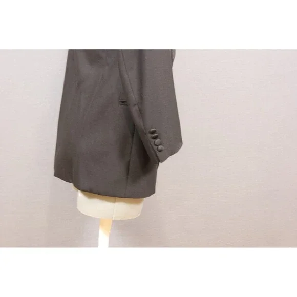 Joseph Abboud Mens Tuxedo 2 Piece Black Wool Nylon Blend 2 Btn 42R Pleated 32" W - Picture 6 of 11